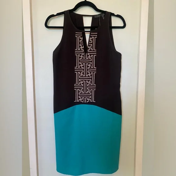 thml embroidered shift dress THML Stripe Embroidered Shift Dress